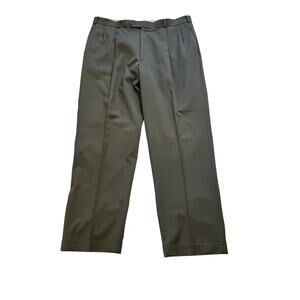 Paul‎ Fredrick Worsted Wool Pleated Dress Pants Gray Mens 38x32 Business Work